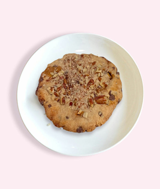 Chewy Caramel Chocolate Chip Pecan Cookie